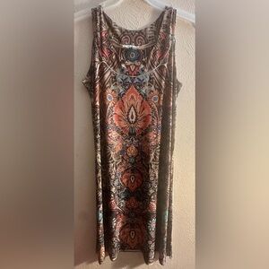 Colorful Gold Patterned Dress. Classy AND comfortable!